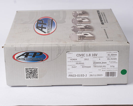 KIT PISTÃO FORJADO HONDA CIVIC 1.8 16V