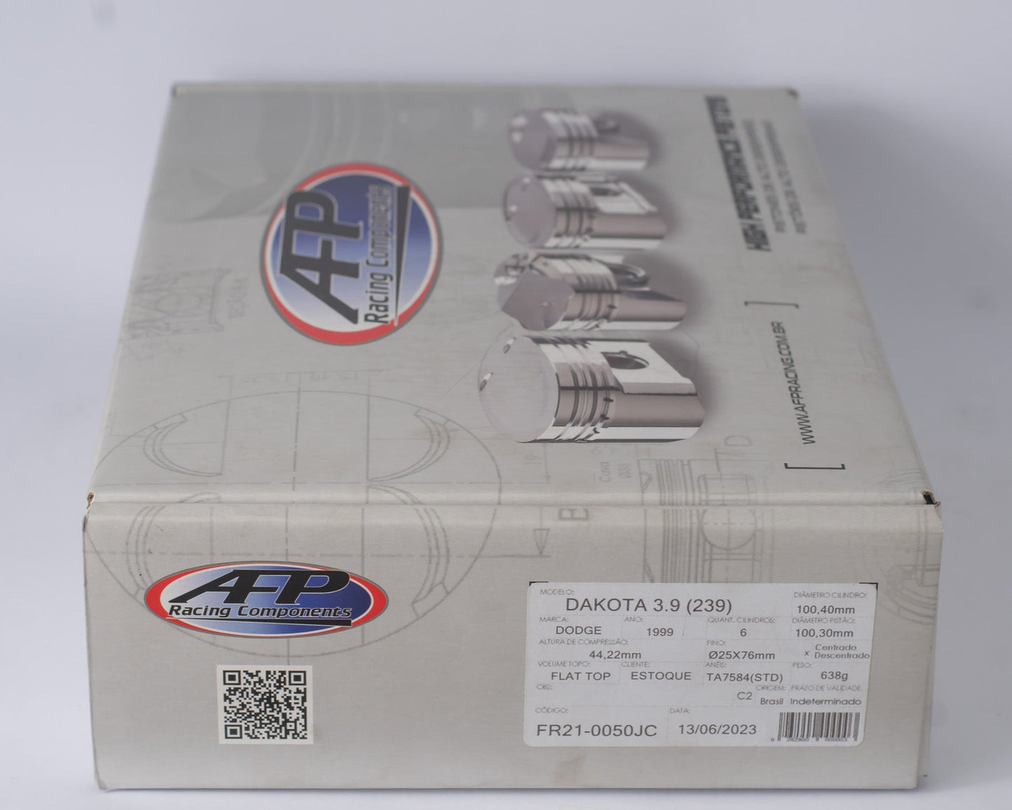 KIT PISTÃO FORJADO DODGE DAKOTA 3.9 GRAFITADO NA SAIA