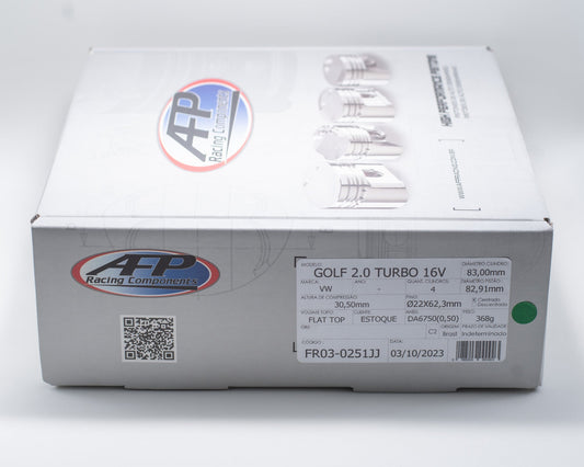 KIT PISTÃO FORJADO VW GOLF 2.0 TURBO 16V PINO 22 ANODIZADO GAS PORT
