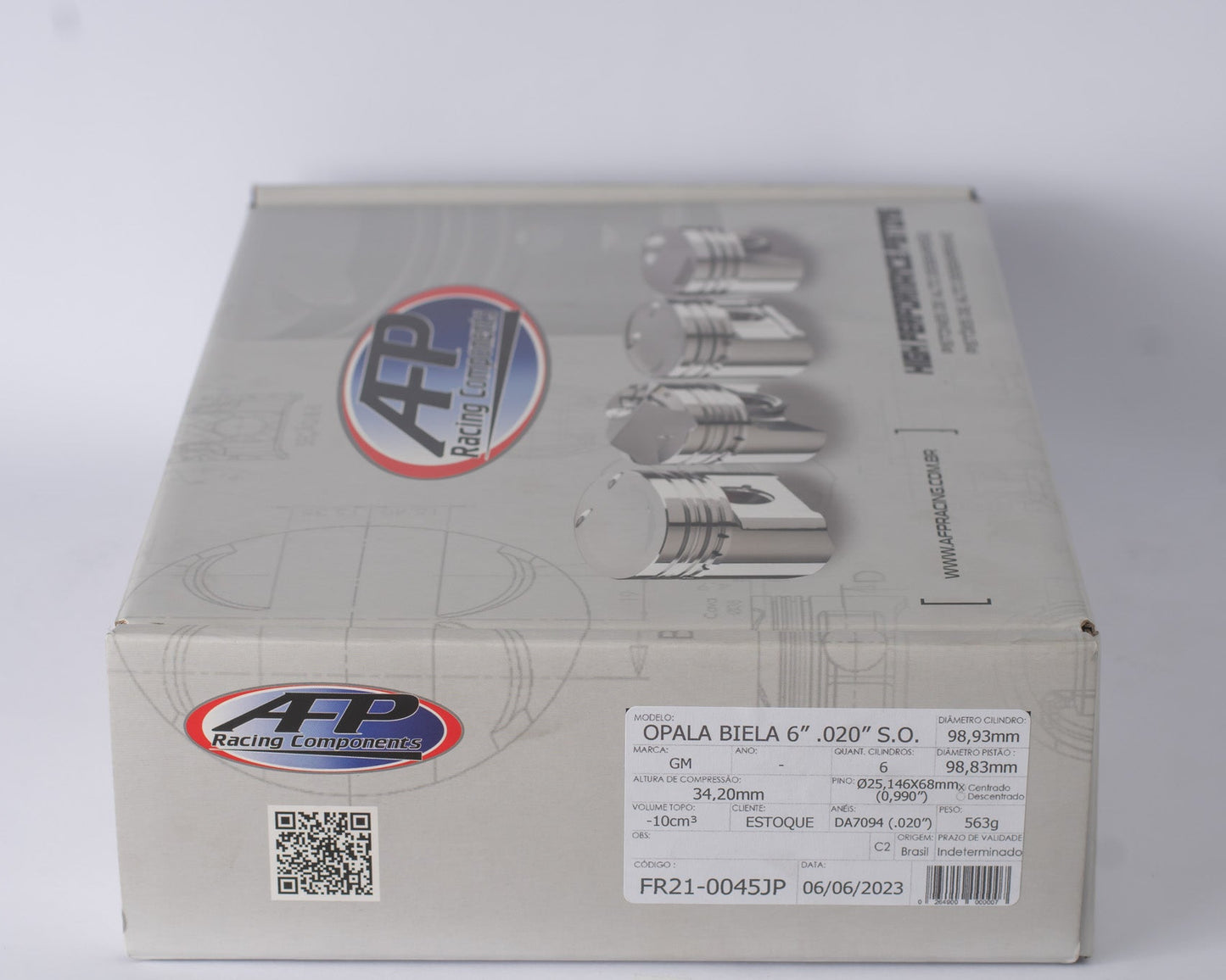 KIT PISTÃO FORJADO GM OPALA BIELA 6“ .020“ S.O.