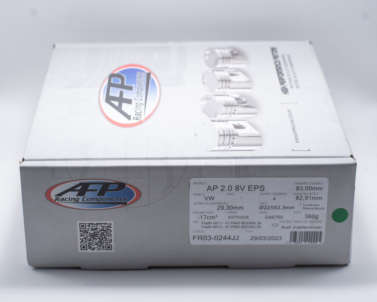 KIT PISTÃO FORJADO VW AP 2.0 8V EPS ANODIZADO  C/ BUTTONS